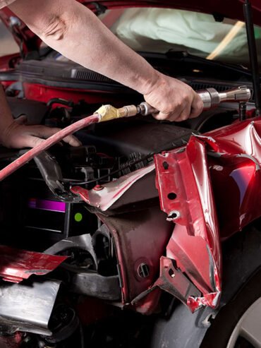 Car Auto Body Shop Mechanic Repairing Changing Part's Collision Repair