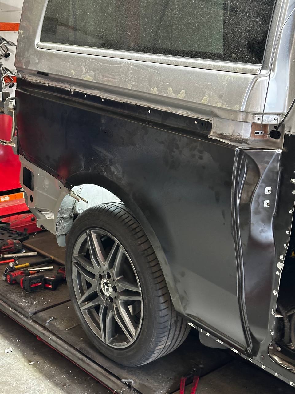 structural car repair in professional auto body shop